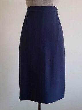 Vintage 90s Tally Taylor Paris Rome Blue Straight Pencil Skirt Women’s Size 8